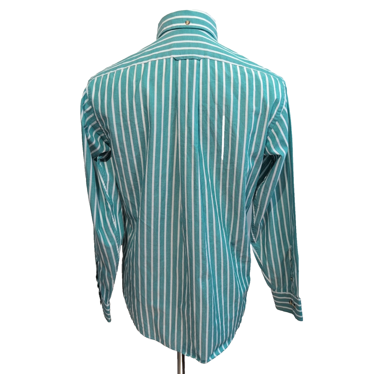 Chemise The Fox Collection M Vert Rayures Made in Taiwan Poche Boutonnée