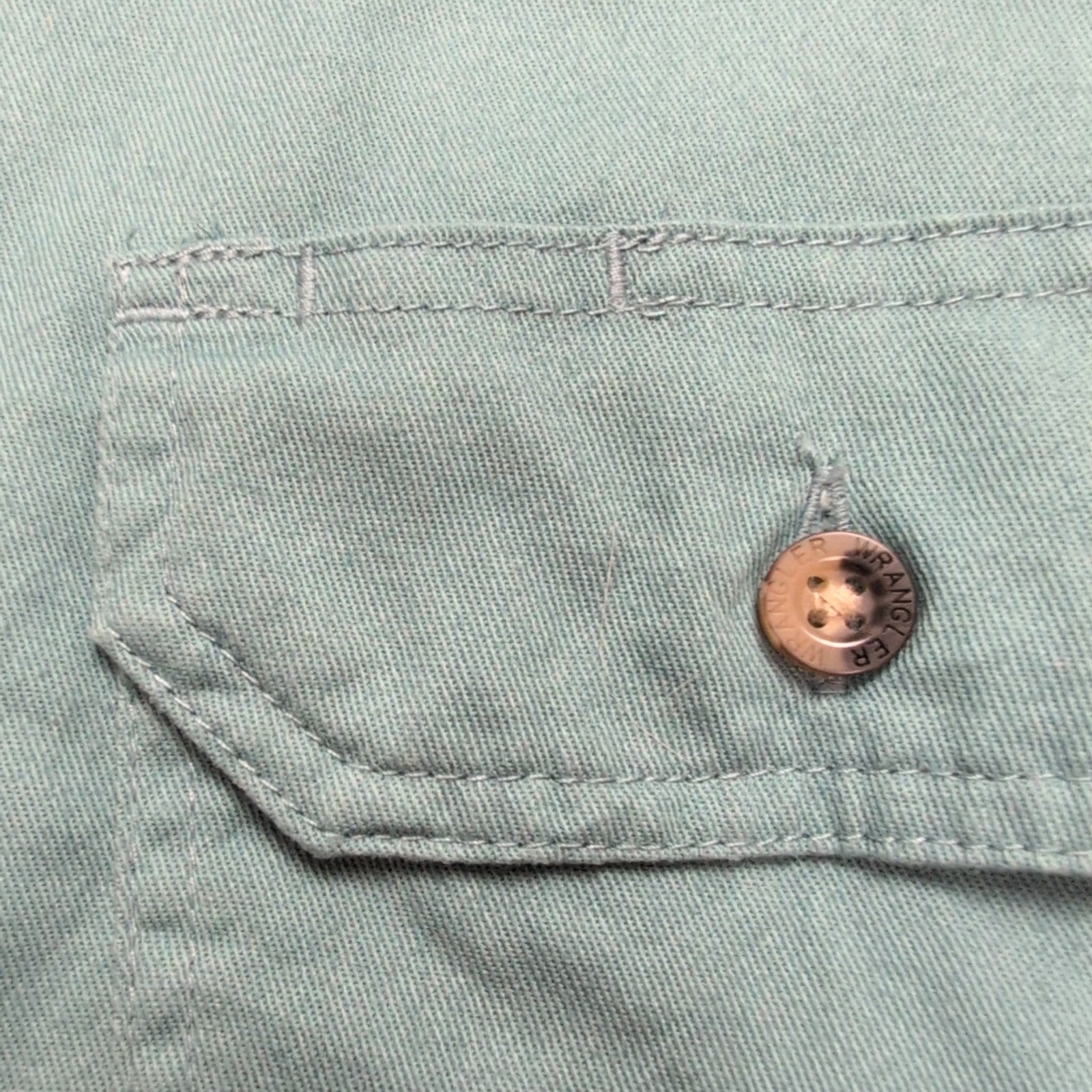 Chemise Wrangler Manches Courtes Verte à Poches Stretch Taille L