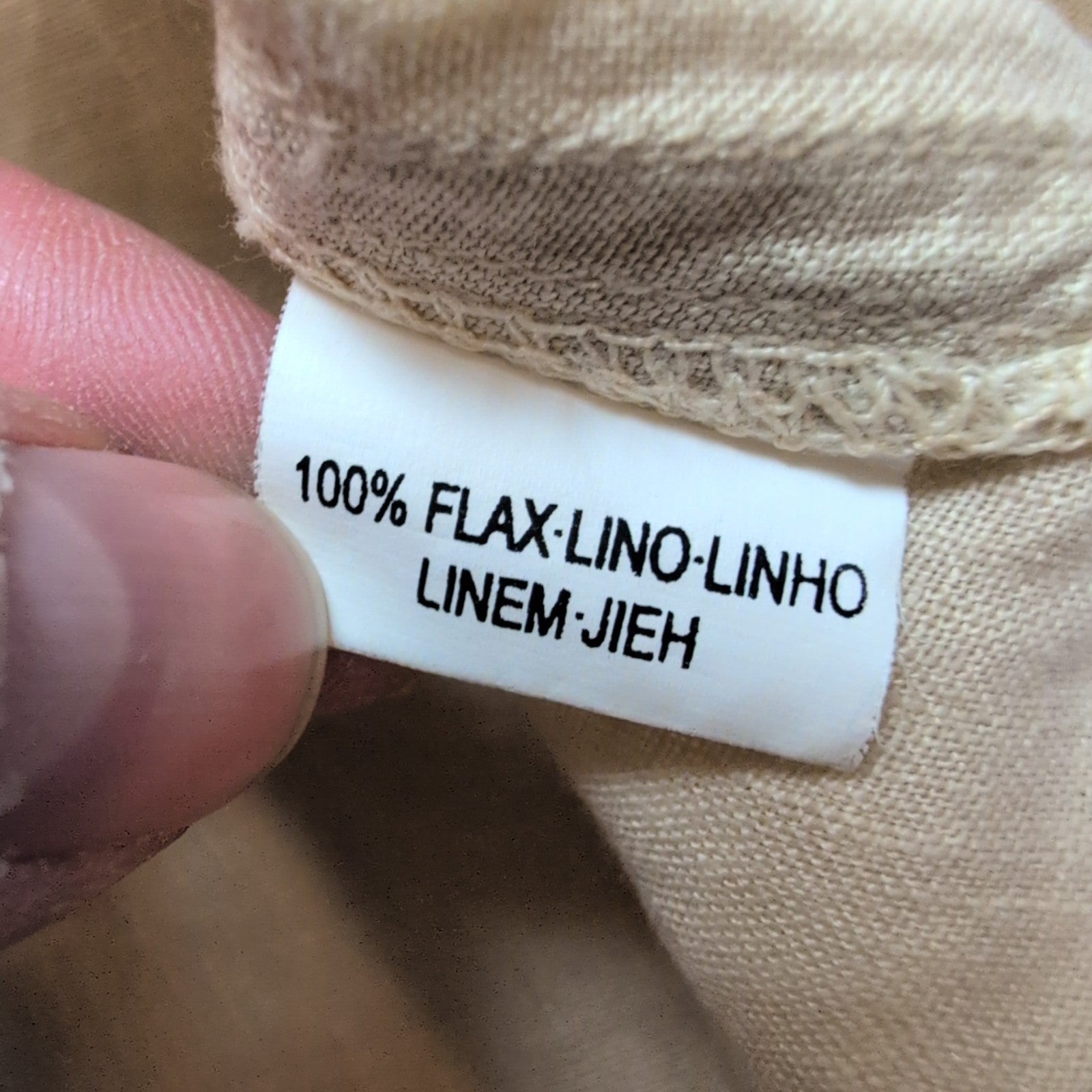 Chemise Owen Powell 100% Lin Crème Manches Courtes Taille XL
