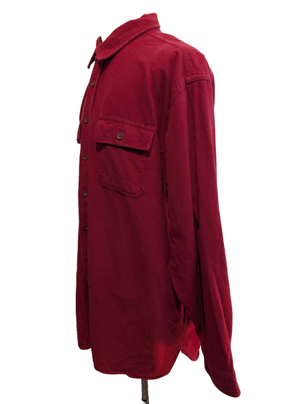 CHEMISE L.L. BEAN FLANELLE ROUGE XXL VINTAGE Chamoisette Workwear