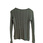 Pull femme LAUREN Ralph Lauren vert kaki chiné torsadé coton taille S