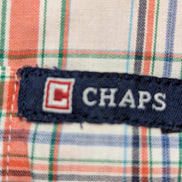 Chemise CHAPS orange manches courte à carreaux taille L 1 poche homme