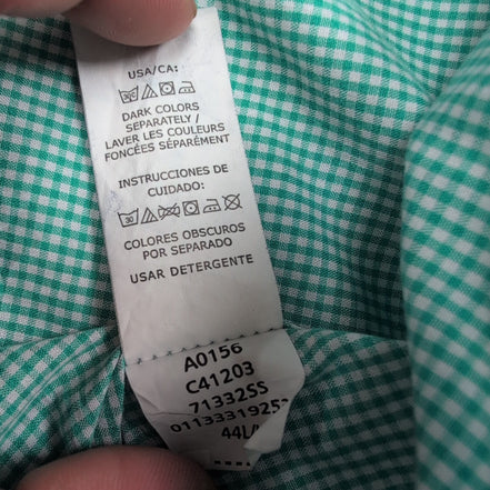 Chemise CHAPS verte à carreaux manches courtes taille L #1e