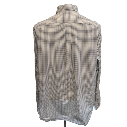 Chemise Ralph Lauren XL Blanche Carreaux Bleu Noir Logo Marine Button Down Shirt