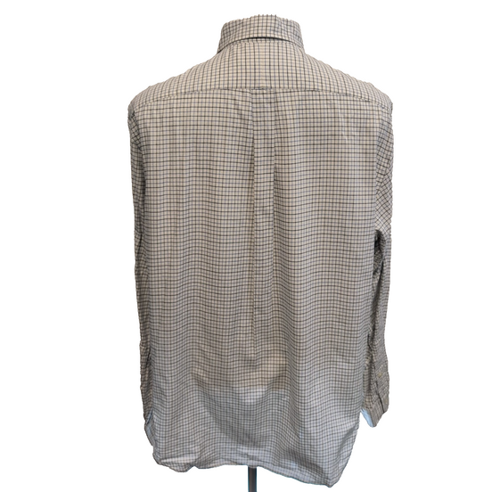 Chemise Ralph Lauren XL Blanche Carreaux Bleu Noir Logo Marine Button Down Shirt
