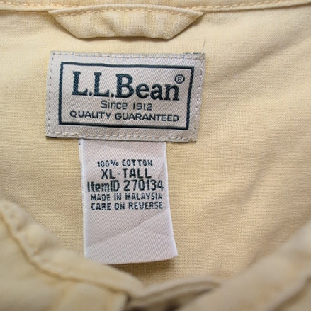 Chemise LL Bean jaune pâle 2 poches rabat bouton marbré XL Tall (2XL)