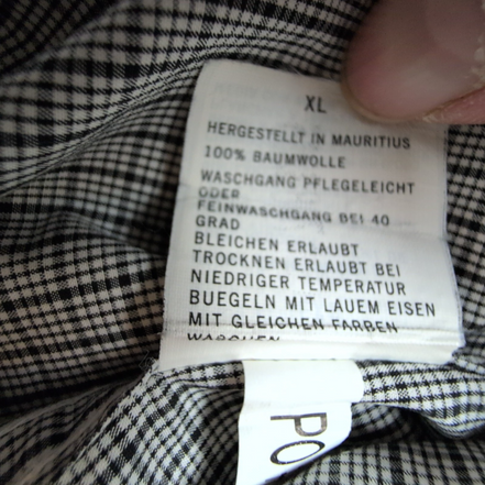 Chemise Nautica Technique XL Noir Blanc Carreaux 100% Coton manches longues