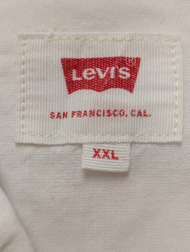 CHEMISE LEVI'S Lin Coton Blanche XXL TG Homme Unie Col Boutonné
