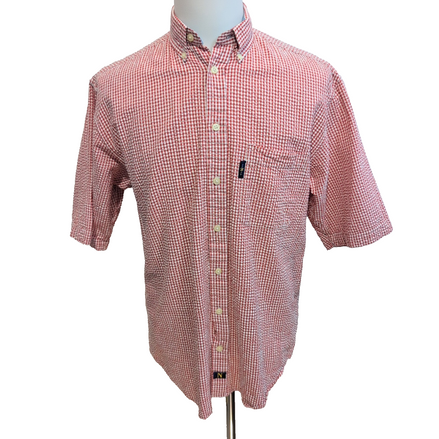 Chemise Nautica Junior XL 20 rouge gaufrée manches courtes rare