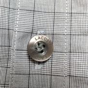 Chemise Lacoste 41 L Slim Fit Gris Carreaux Logo Brodé manches longues
