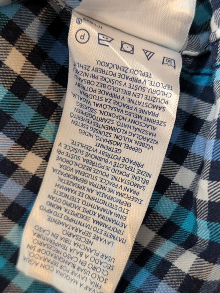 👕 CHEMISE CHAPS PERFORMANCE XL (TG) À CARREAUX BLEUS LOGO BRODÉ 60% COTON