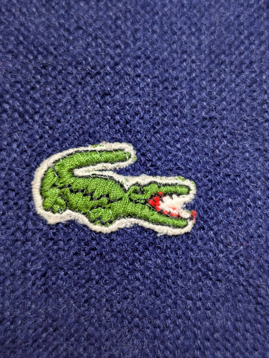 Pull LACOSTE Homme Vintage Bleu Marine Taille XL Excellent État Chic