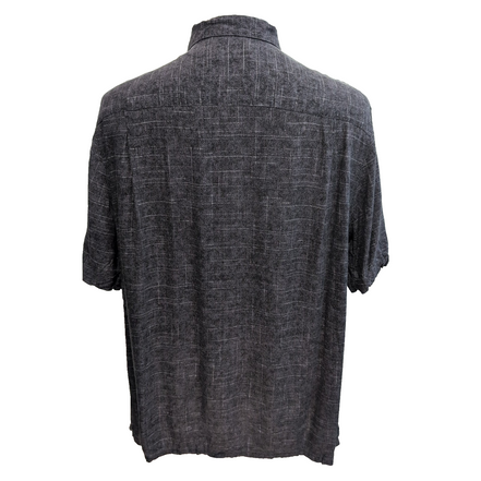 Chemise hawaïenne Batik Bay XL grise palmiers 100% rayonne manches courtes