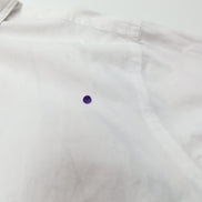Chemise Ralph Lauren L Blanc Uni Logo Bleu Manches Courtes