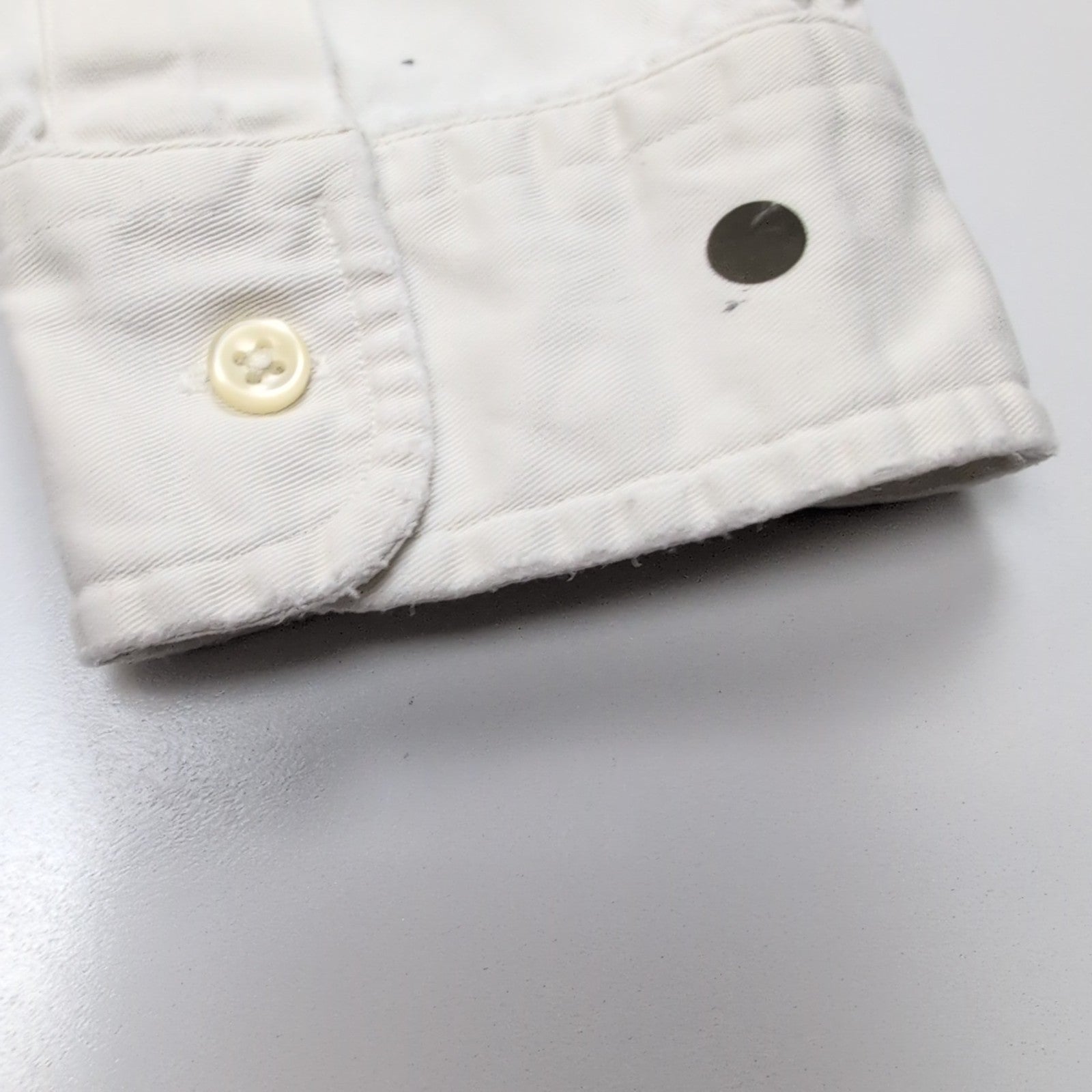 Chemise Ralph Lauren XL Vintage Blanche Coton Lourd Logo Bleu