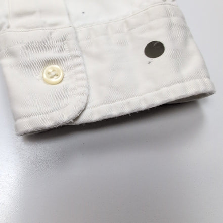 Chemise Ralph Lauren XL Vintage Blanche Coton Lourd Logo Bleu
