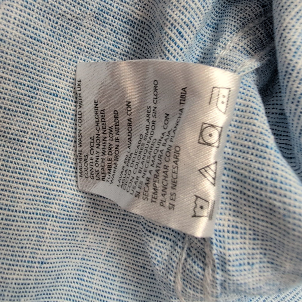 Chemise Weatherproof 55% Lin 45% coton Bleu Clair Manches Courtes Taille L