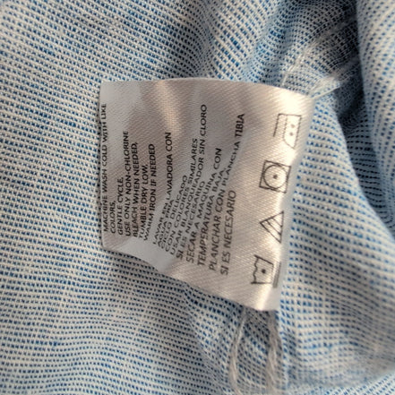 Chemise Weatherproof 55% Lin 45% coton Bleu Clair Manches Courtes Taille L