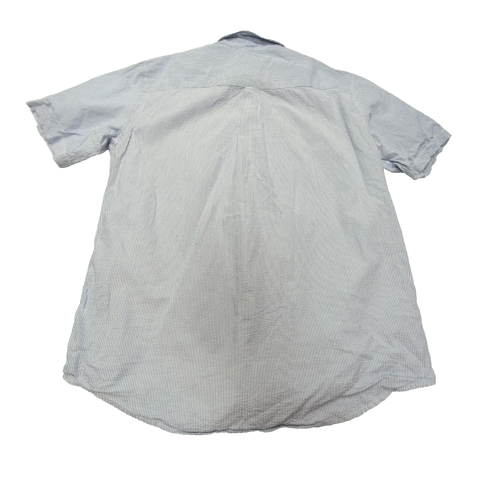 Chemise L.L. Bean à rayures bleues manches courtes taille L #113e