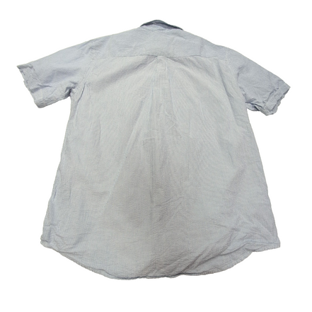 Chemise L.L. Bean à rayures bleues manches courtes taille L #113e
