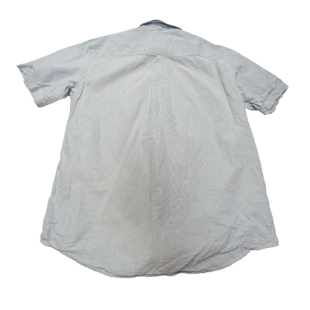 Chemise L.L. Bean à rayures bleues manches courtes taille L #113e