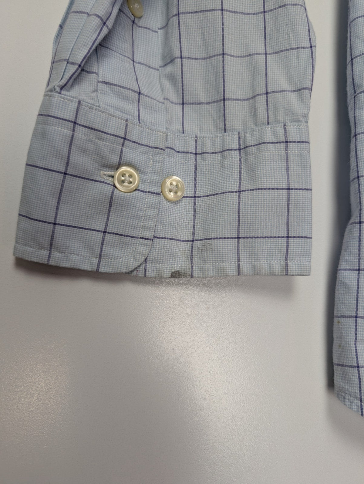 Chemise Polo Ralph Lauren Shirt XXL Carreaux Bleu Clair Blanc Col Classique