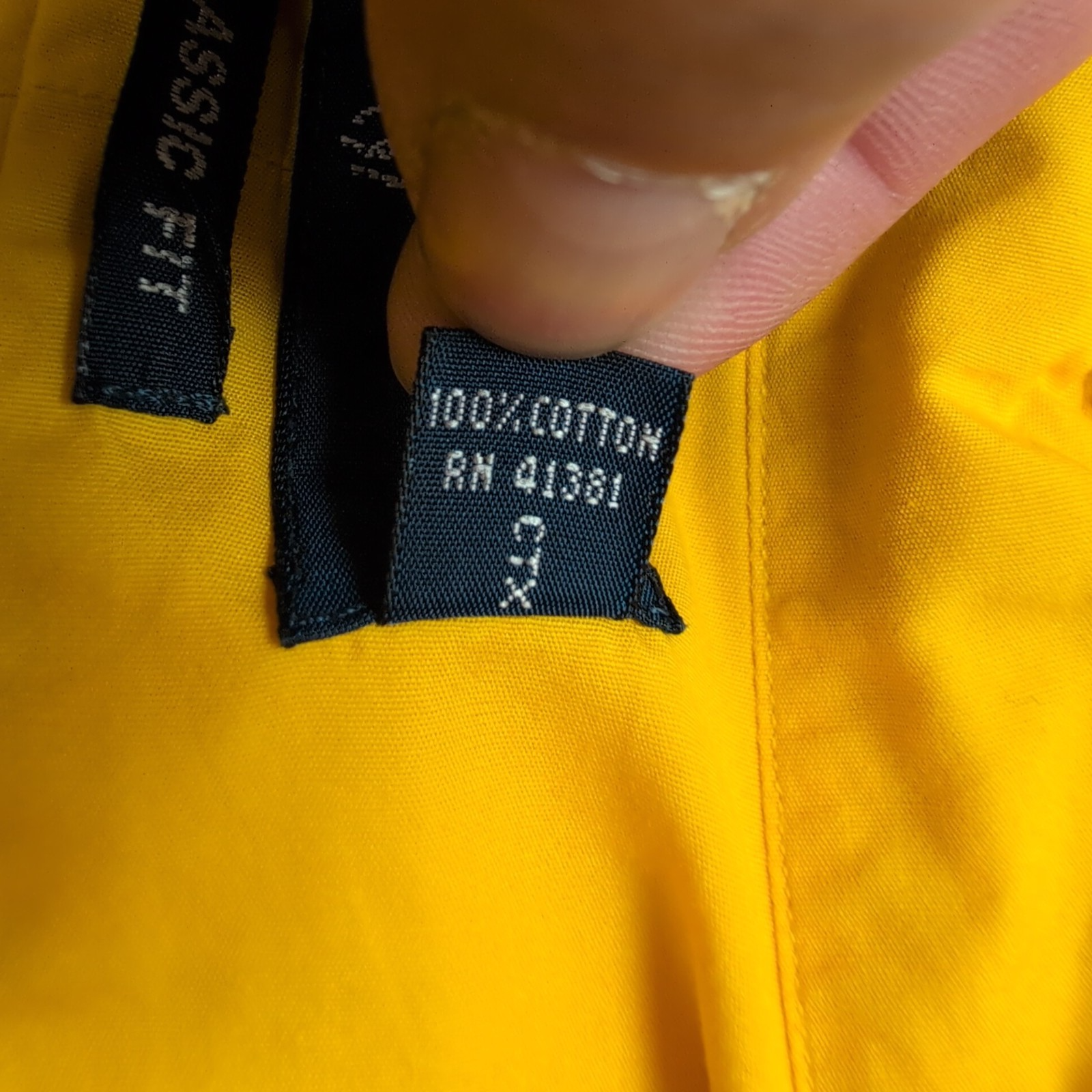 Chemise Ralph Lauren Classic Fit L Jaune Made in Peru Sans Logo Coton