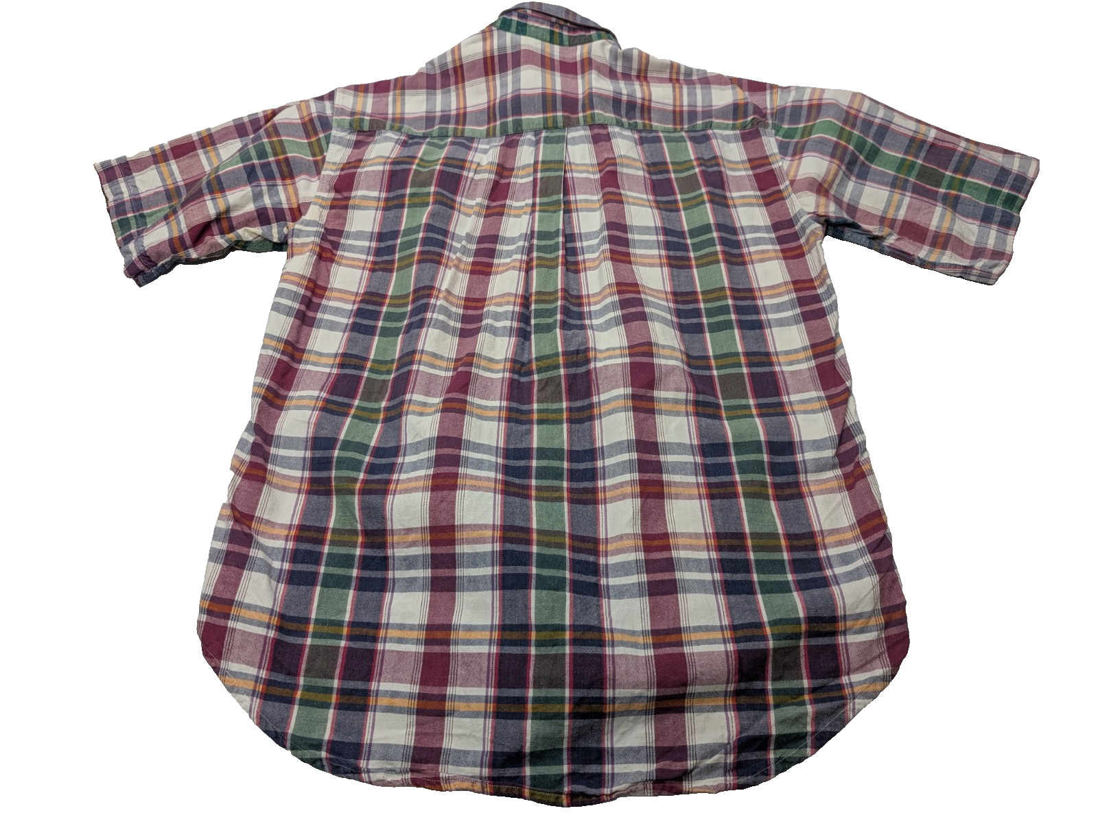 Chemise manches courtes Dockers bleu vert rouge blanc à carreaux taille M #186ms