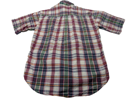 Chemise manches courtes Dockers bleu vert rouge blanc à carreaux taille M #186ms