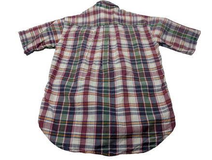 Chemise manches courtes Dockers bleu vert rouge blanc à carreaux taille M #186ms