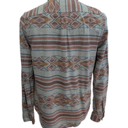 🔥 CHEMISE FLANELLE EDDIE BAUER S (P) MOTIF AZTÈQUE TRIBAL BOUTONS GRAVÉS
