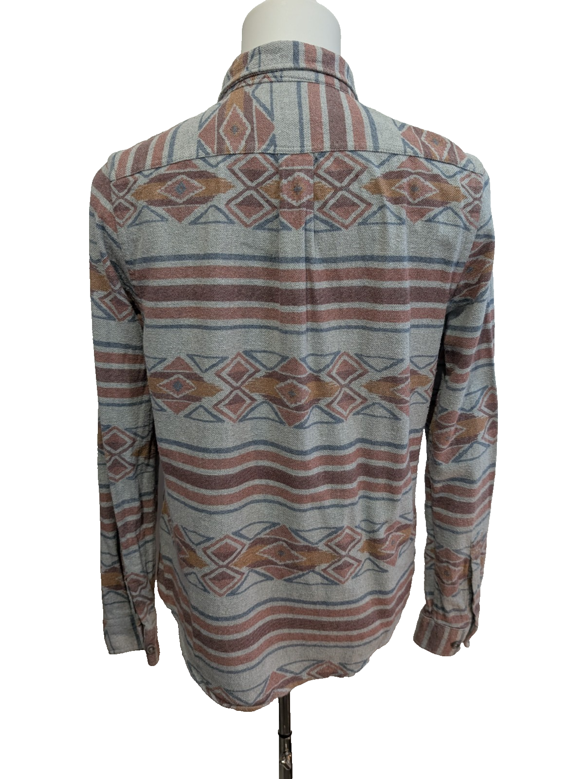🔥 CHEMISE FLANELLE EDDIE BAUER S (P) MOTIF AZTÈQUE TRIBAL BOUTONS GRAVÉS