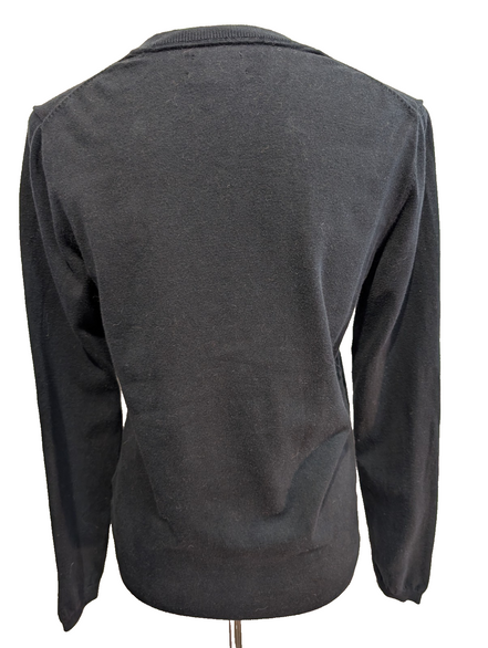 Pull Fin Tommy Hilfiger Heritage Femme Col V Noir Coton Pima Taille M