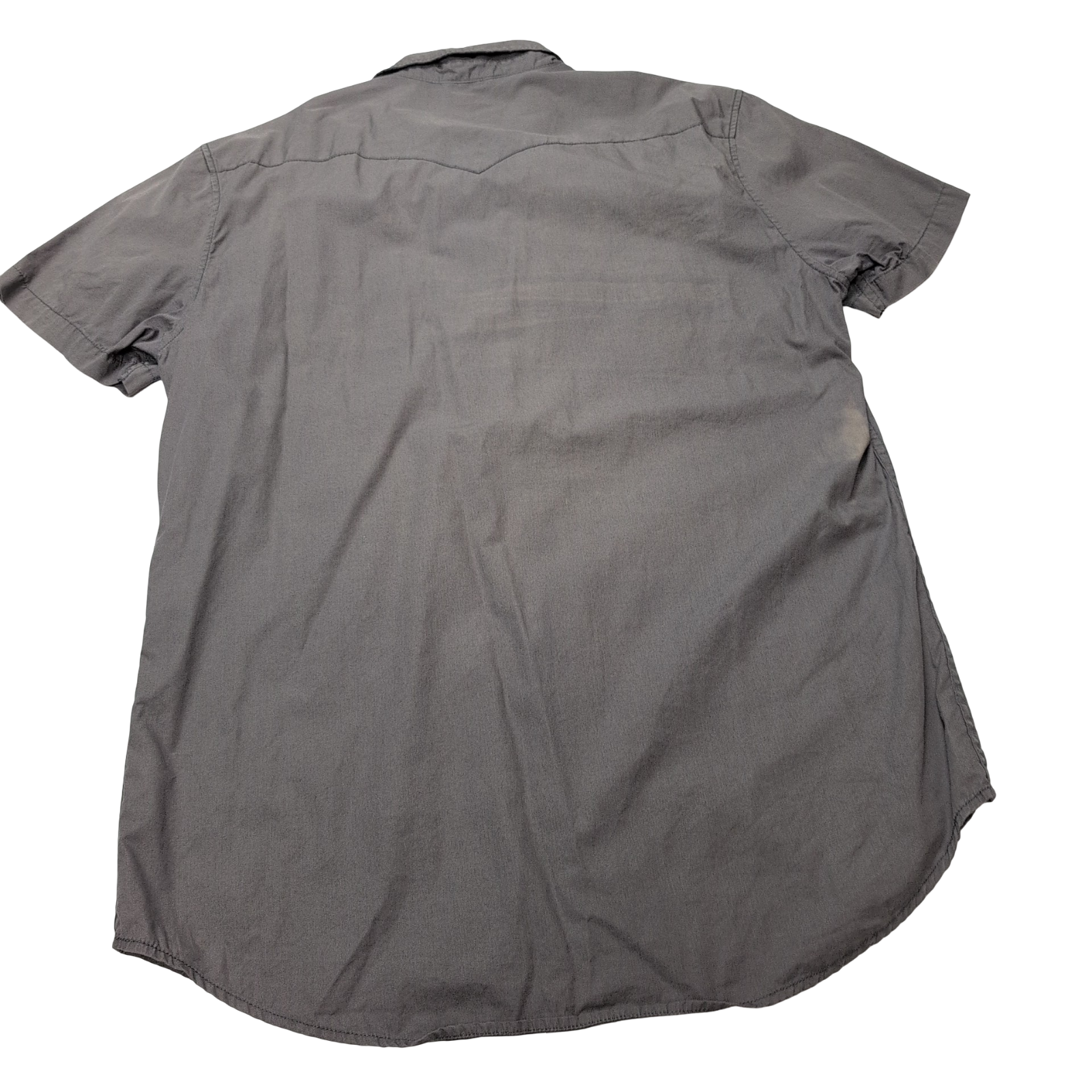 Chemise Levi's marron gris uni manches courtes western cowboy taille L 2 poches