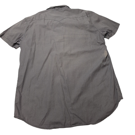 Chemise Levi's marron gris uni manches courtes western cowboy taille L 2 poches
