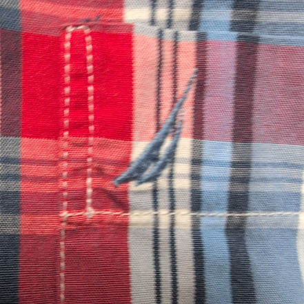Nautica chemise manches courtes rouge bleu carreaux slim fit taille M