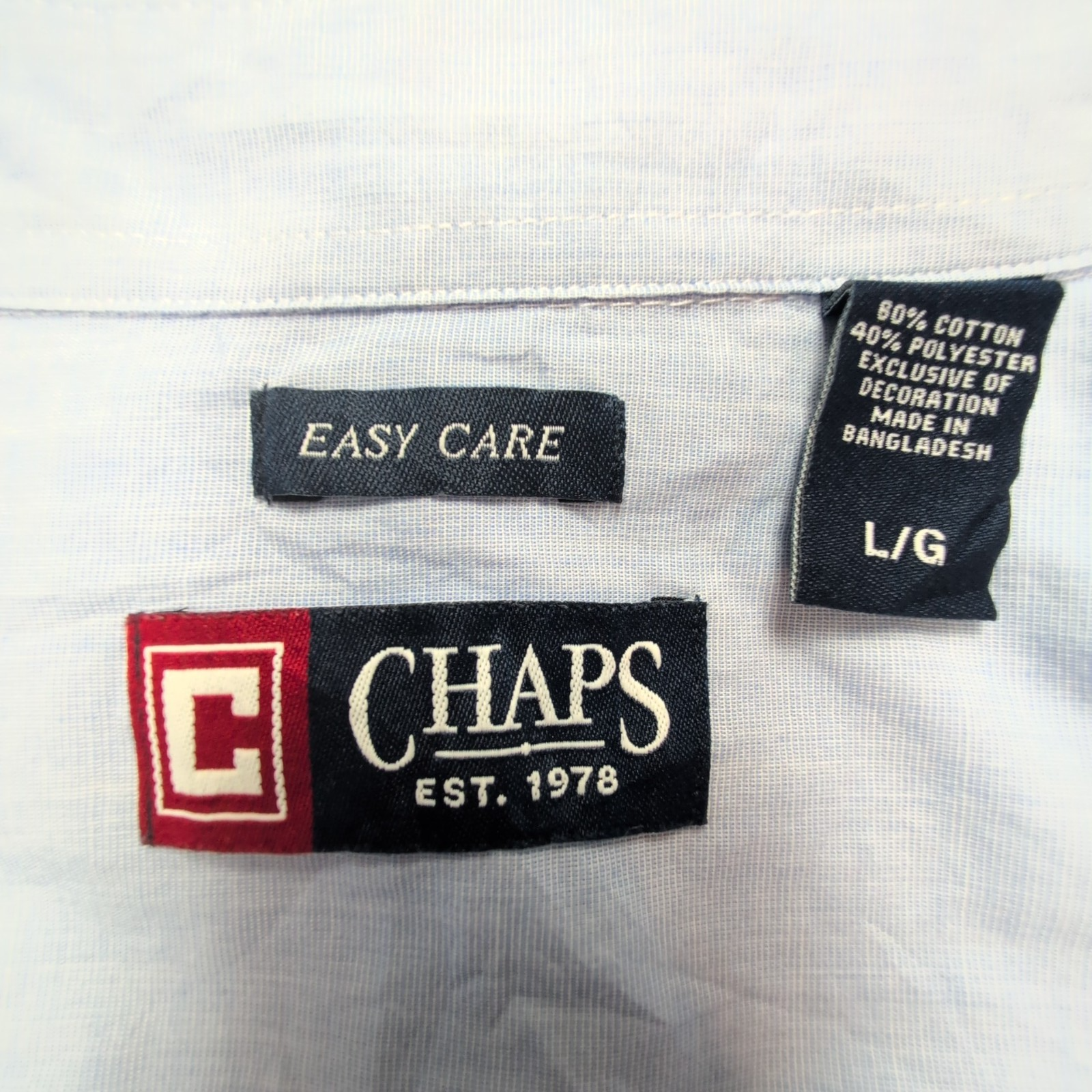 Chemise CHAPS bleue uni taille L #71e