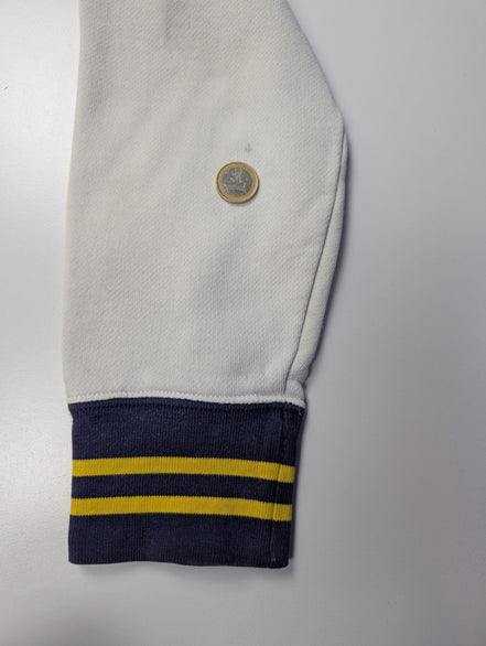 Pull Polo Ralph Lauren M Cricket Club Blanc Bleu Quart Zip 2 Poches