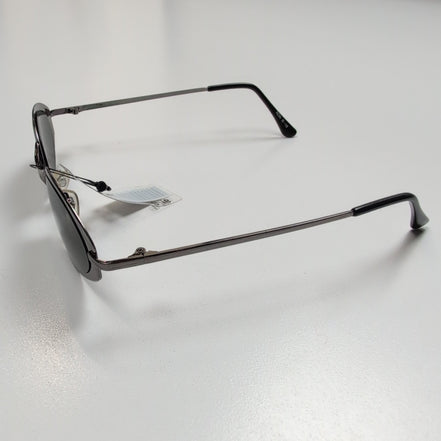 Lunettes de soleil Y2K Ovales Métal Chromé Gris Branches Fines teintées vertes