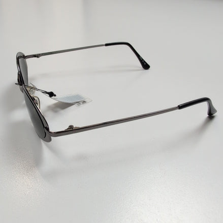 Lunettes de soleil Y2K Ovales Métal Chromé Gris Branches Fines teintées vertes