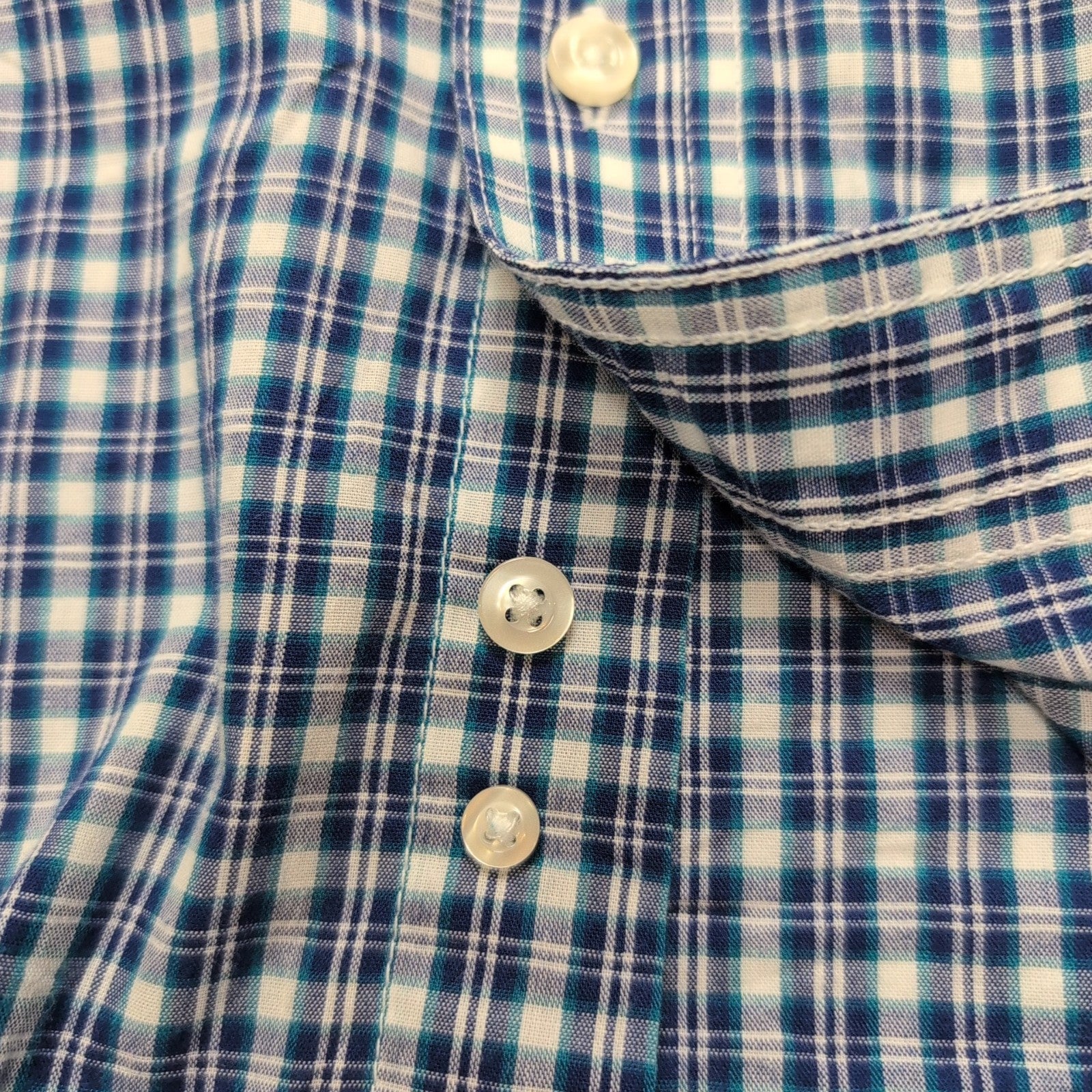 Chemise Wrangler Riata Manches Longues à Carreaux Bleus avec Poche Taille XL TG