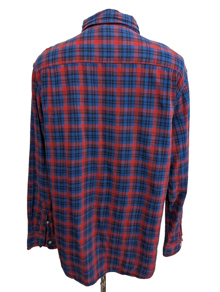 🌲 CHEMISE DOUBLÉE CHAPS XL (TG) CARREAUX ROUGE BLEU MARINE