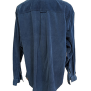 Chemise EDDIE BAUER T.L TALL Velours Côtelé Bleu Vtg Poches Boutons Cachés