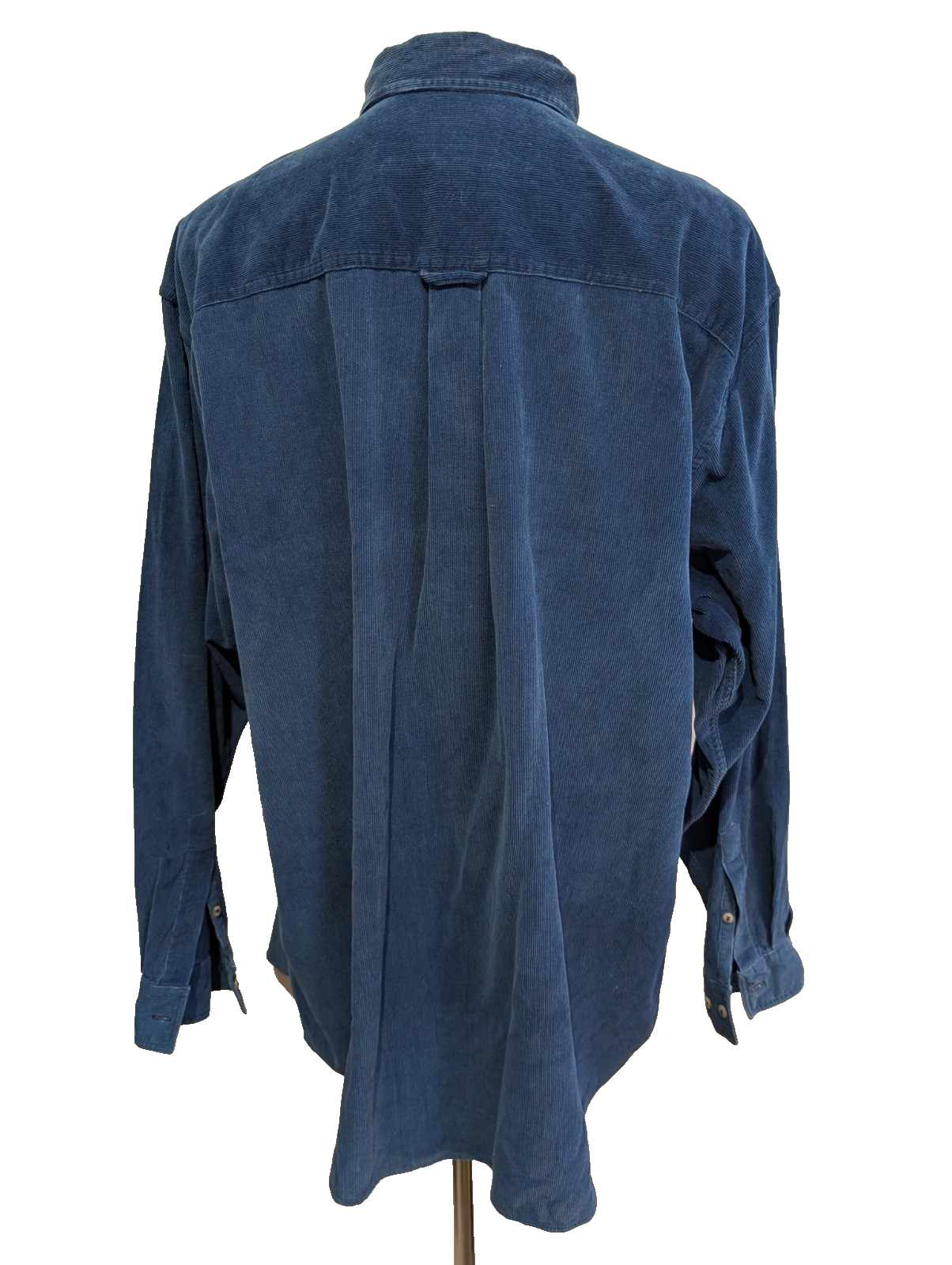 Chemise EDDIE BAUER T.L TALL Velours Côtelé Bleu Vtg Poches Boutons Cachés