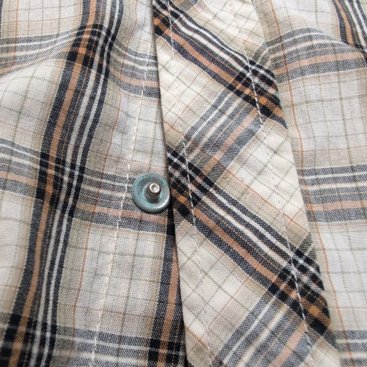 Chemise Dickies Western XL Marron Carreaux Manches Courtes Boutons Pression