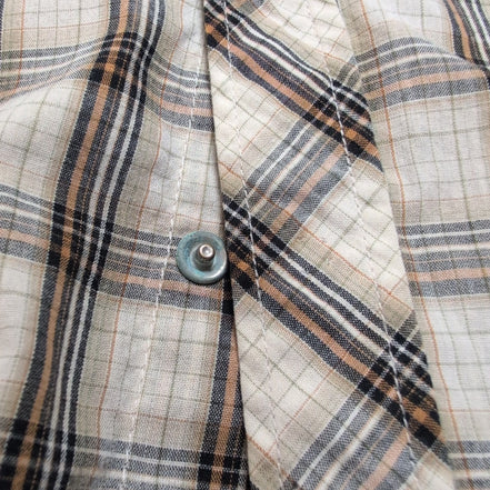 Chemise Dickies Western XL Marron Carreaux Manches Courtes Boutons Pression