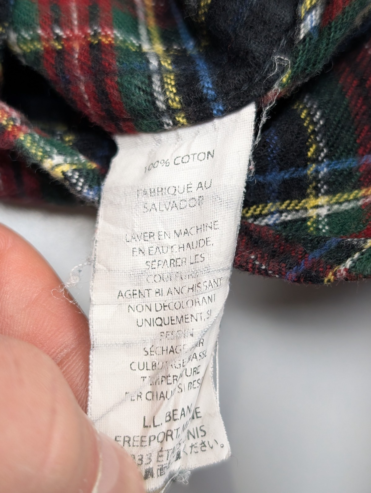🌲 Chemise L.L. Bean XL-Tall Flanelle Tartan Coton |293S