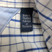 Chemise Tommy Hilfiger L Blanc Bleu Rayures Coton Regular Fit manches longues