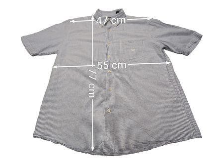 Chemise Chaps manches courtes bleu à rayures taille L #237msch