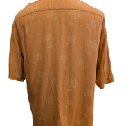 Chemise Hawaïenne Campia Rayon Orange Pâle Motifs Palmiers - Taille M